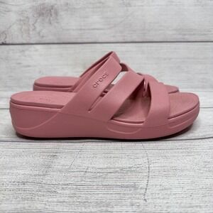 Crocs‎ Women's Slide Sandals Pink Comfort Casual Slip On Shoes